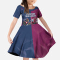 Roosters-Sea Eagles Rugby Custom Kid Short Sleeve Dress Half Grunge Style