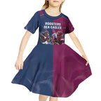 Roosters-Sea Eagles Rugby Custom Kid Short Sleeve Dress Half Grunge Style