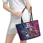 Roosters-Sea Eagles Rugby Custom Leather Tote Bag Half Grunge Style
