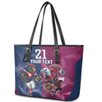 Roosters-Sea Eagles Rugby Custom Leather Tote Bag Half Grunge Style