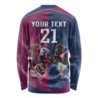 Roosters-Sea Eagles Rugby Custom Long Sleeve Shirt Half Grunge Style