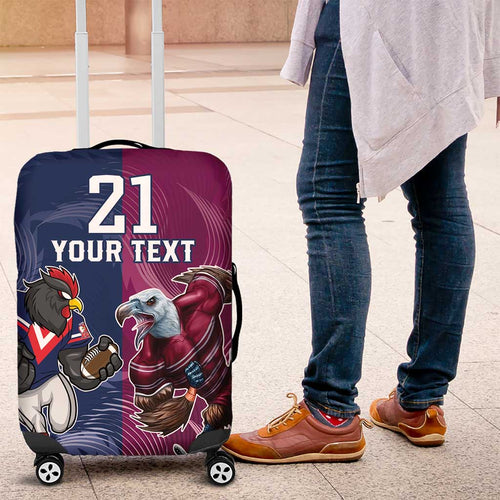 Roosters-Sea Eagles Rugby Custom Luggage Cover Half Grunge Style