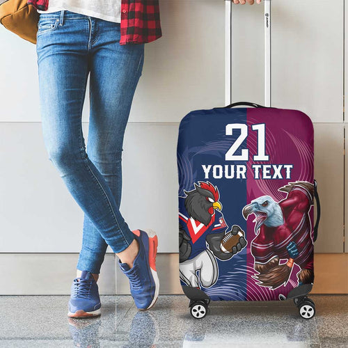 Roosters-Sea Eagles Rugby Custom Luggage Cover Half Grunge Style