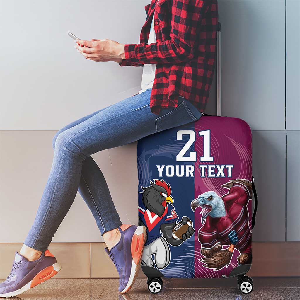 Roosters-Sea Eagles Rugby Custom Luggage Cover Half Grunge Style