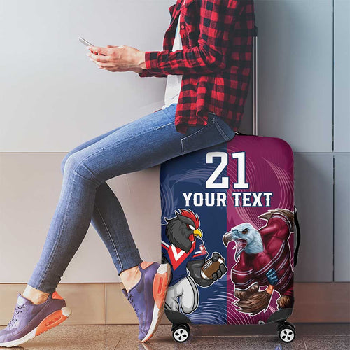Roosters-Sea Eagles Rugby Custom Luggage Cover Half Grunge Style