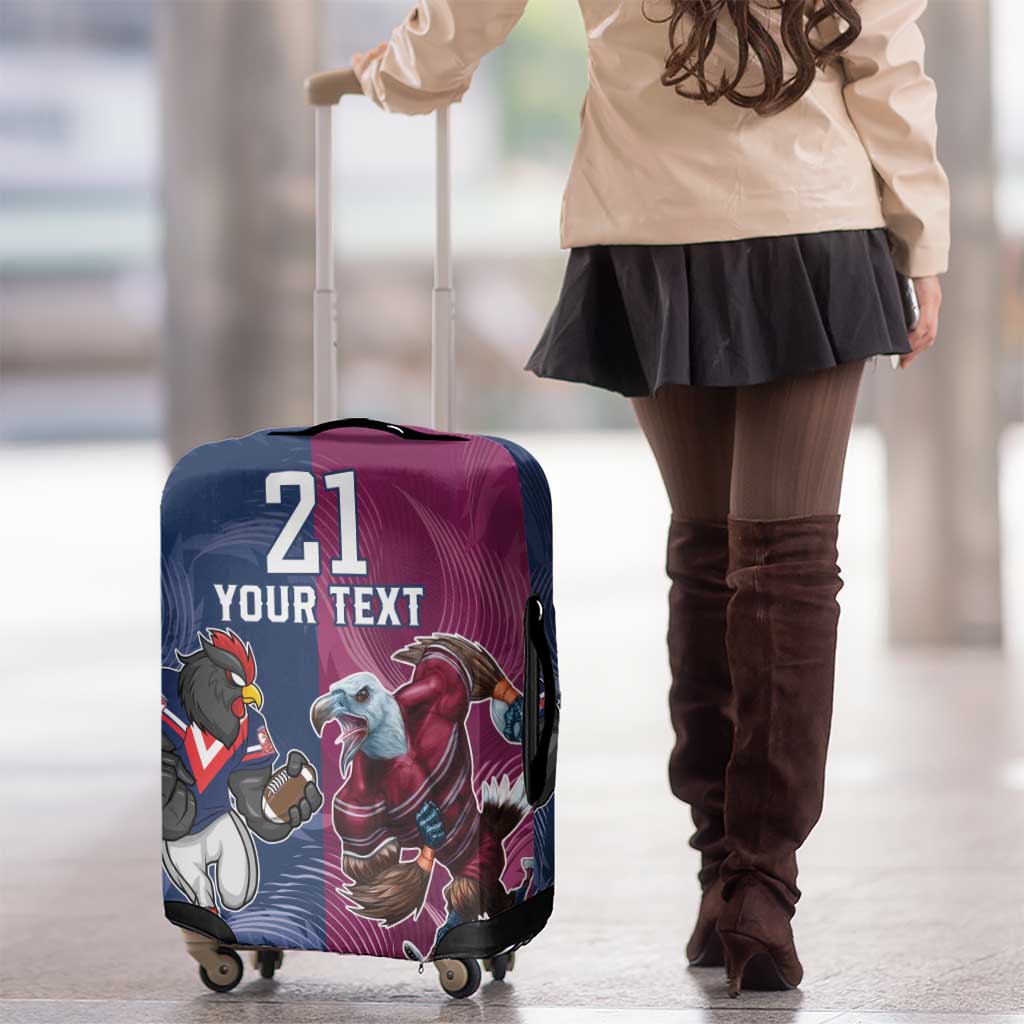 Roosters-Sea Eagles Rugby Custom Luggage Cover Half Grunge Style