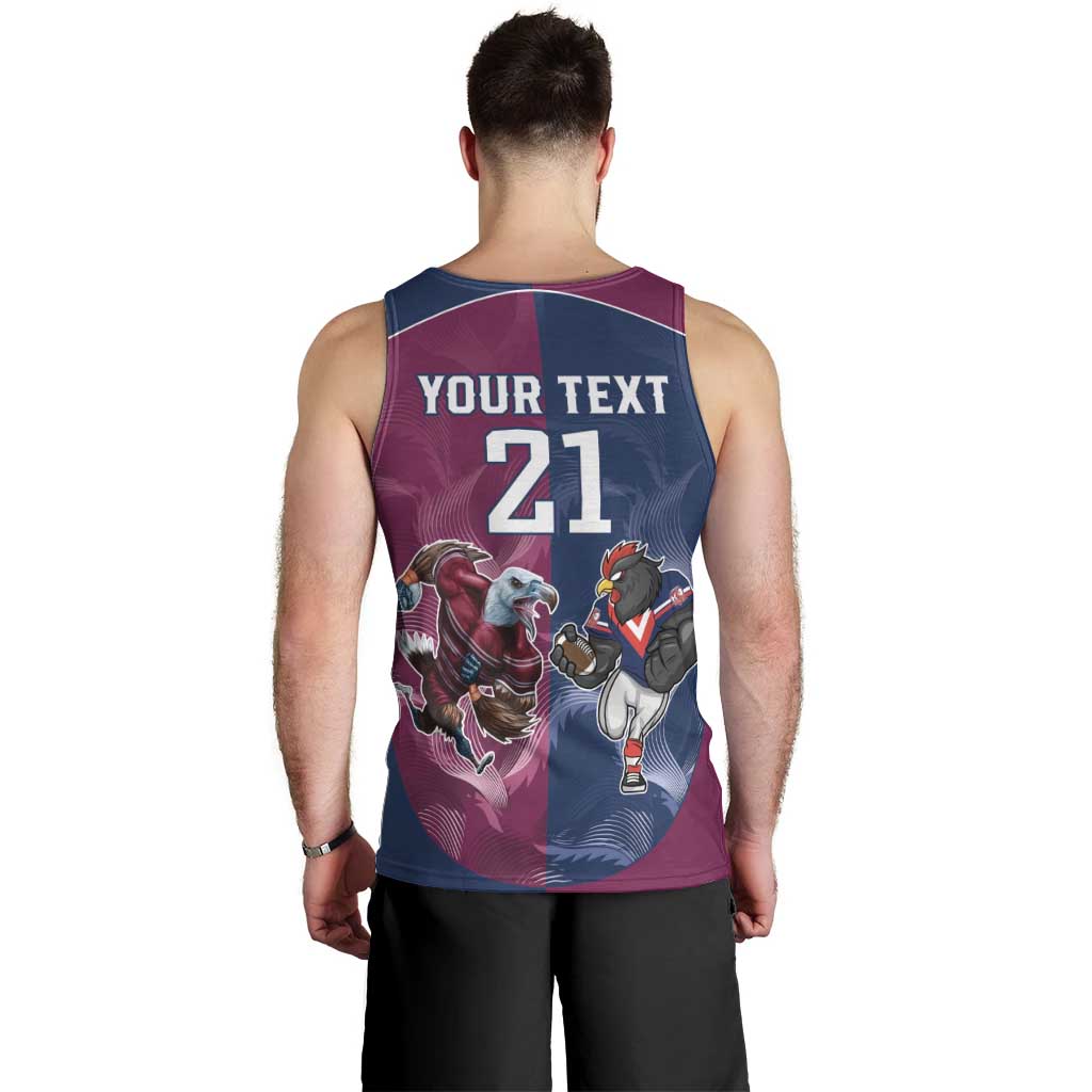 Roosters-Sea Eagles Rugby Custom Men Tank Top Half Grunge Style