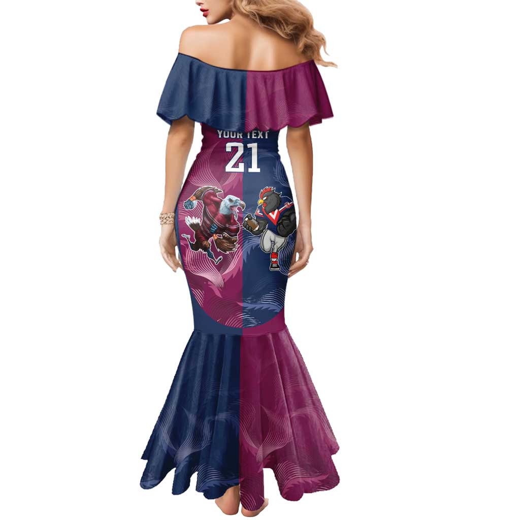 Roosters-Sea Eagles Rugby Custom Mermaid Dress Half Grunge Style