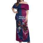 Roosters-Sea Eagles Rugby Custom Off Shoulder Maxi Dress Half Grunge Style