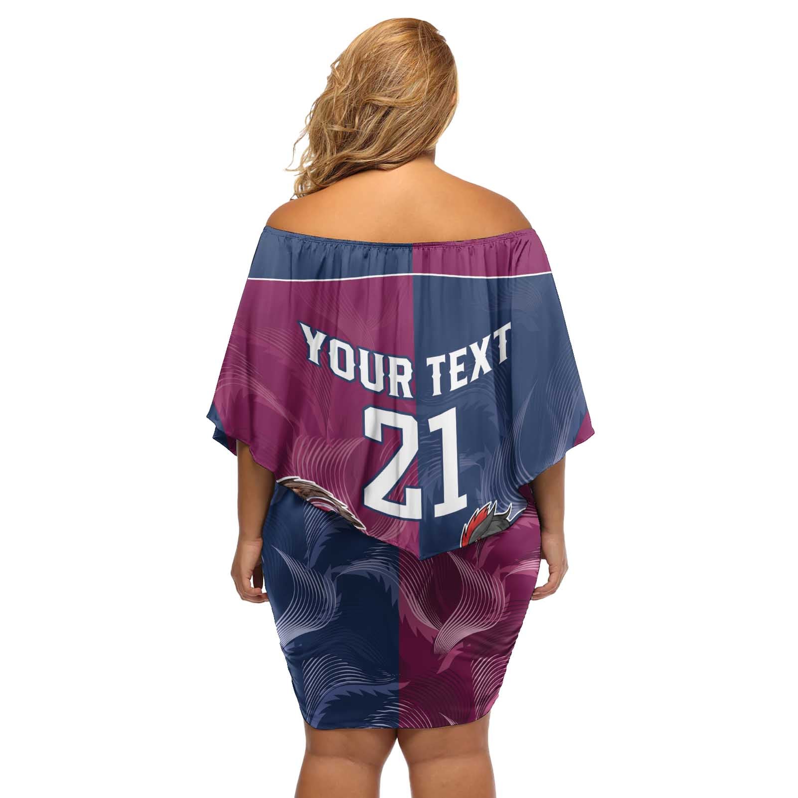 Roosters-Sea Eagles Rugby Custom Off Shoulder Short Dress Half Grunge Style