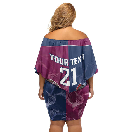 Roosters-Sea Eagles Rugby Custom Off Shoulder Short Dress Half Grunge Style