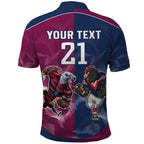 Roosters-Sea Eagles Rugby Custom Polo Shirt Half Grunge Style