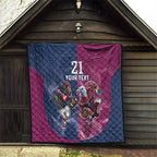 Roosters-Sea Eagles Rugby Custom Quilt Half Grunge Style