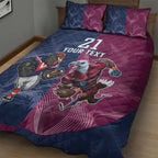 Roosters-Sea Eagles Rugby Custom Quilt Bed Set Half Grunge Style