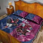 Roosters-Sea Eagles Rugby Custom Quilt Bed Set Half Grunge Style