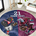 Roosters-Sea Eagles Rugby Custom Round Carpet Half Grunge Style