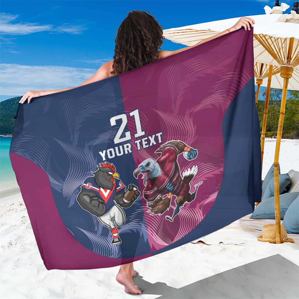 Roosters-Sea Eagles Rugby Custom Sarong Half Grunge Style