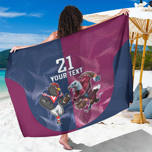 Roosters-Sea Eagles Rugby Custom Sarong Half Grunge Style