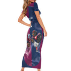 Roosters-Sea Eagles Rugby Custom Short Sleeve Bodycon Dress Half Grunge Style