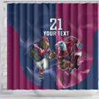 Roosters-Sea Eagles Rugby Custom Shower Curtain Half Grunge Style