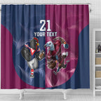 Roosters-Sea Eagles Rugby Custom Shower Curtain Half Grunge Style