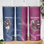 Roosters-Sea Eagles Rugby Custom Skinny Tumbler Half Grunge Style