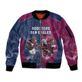 Roosters-Sea Eagles Rugby Custom Sleeve Zip Bomber Jacket Half Grunge Style