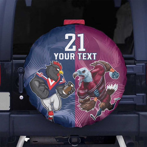 Roosters-Sea Eagles Rugby Custom Spare Tire Cover Half Grunge Style