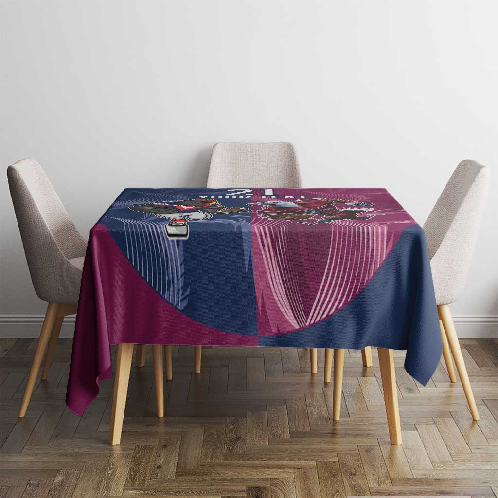 Roosters-Sea Eagles Rugby Custom Tablecloth Half Grunge Style