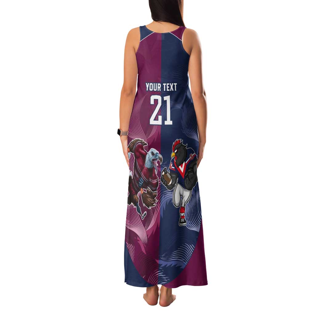 Roosters-Sea Eagles Rugby Custom Tank Maxi Dress Half Grunge Style