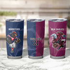 Roosters-Sea Eagles Rugby Custom Tumbler Cup Half Grunge Style