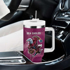 Roosters-Sea Eagles Rugby Custom Tumbler With Handle Half Grunge Style