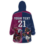 Roosters-Sea Eagles Rugby Custom Wearable Blanket Hoodie Half Grunge Style