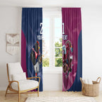 Roosters-Sea Eagles Rugby Custom Window Curtain Half Grunge Style