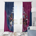 Roosters-Sea Eagles Rugby Custom Window Curtain Half Grunge Style