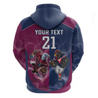 Roosters-Sea Eagles Rugby Custom Zip Hoodie Half Grunge Style