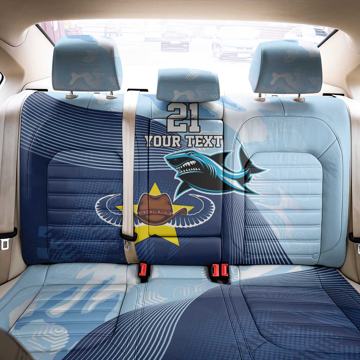 Sharks-Cowboys Rugby Custom Back Car Seat Cover Half Dynamic Style