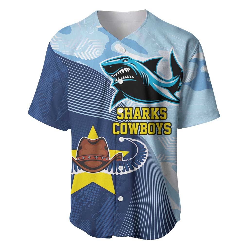 Sharks-Cowboys Rugby Custom Baseball Jersey Half Dynamic Style