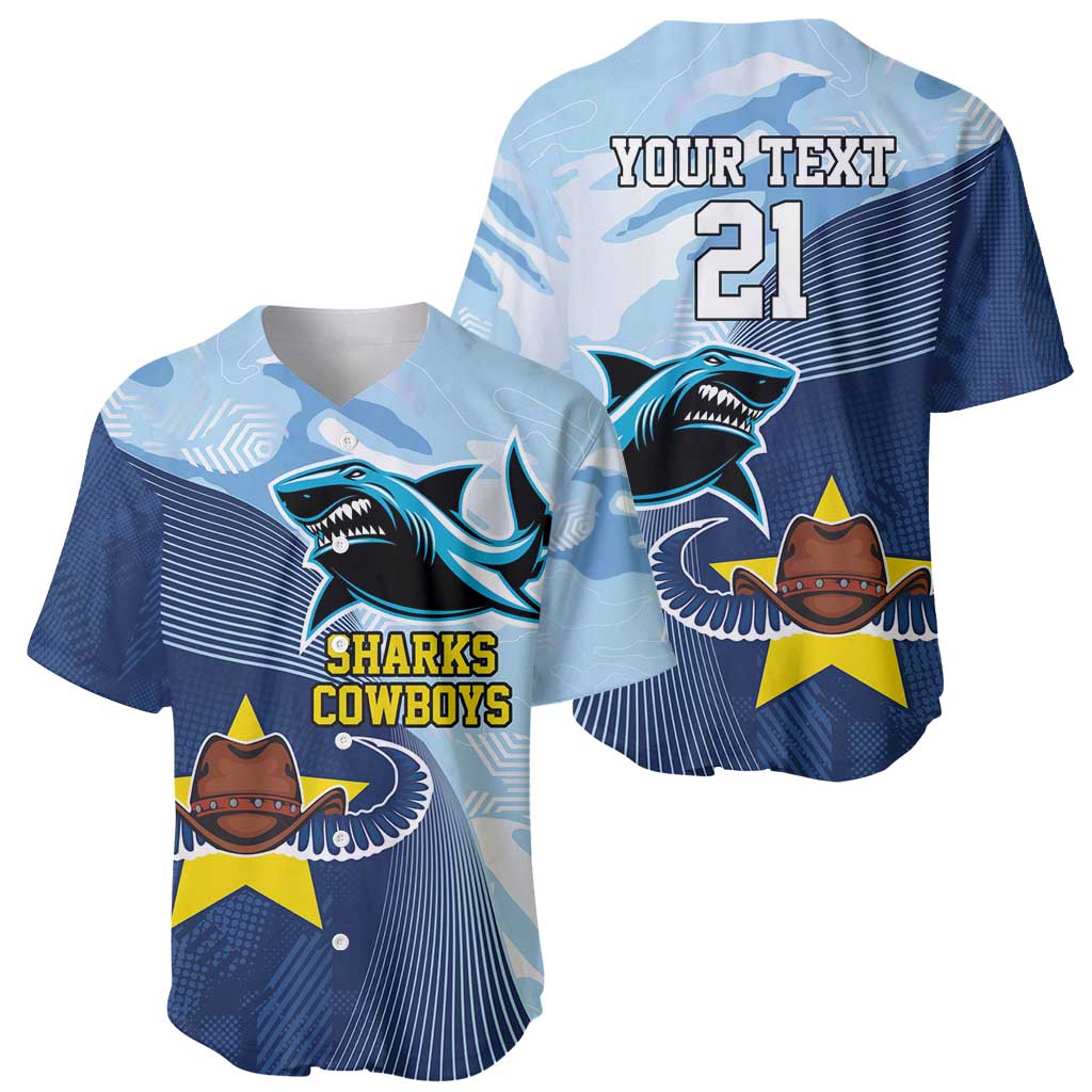 Sharks-Cowboys Rugby Custom Baseball Jersey Half Dynamic Style