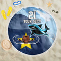 Sharks-Cowboys Rugby Custom Beach Blanket Half Dynamic Style
