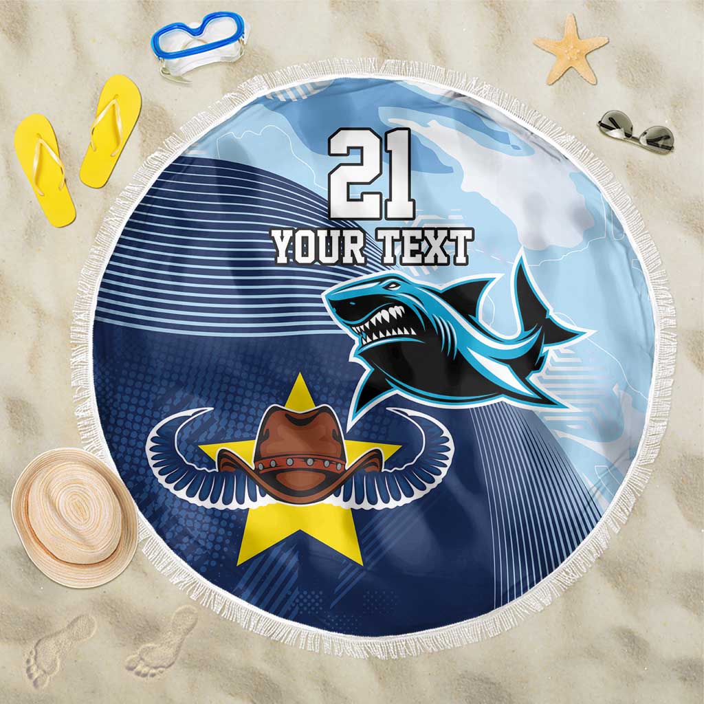 Sharks-Cowboys Rugby Custom Beach Blanket Half Dynamic Style