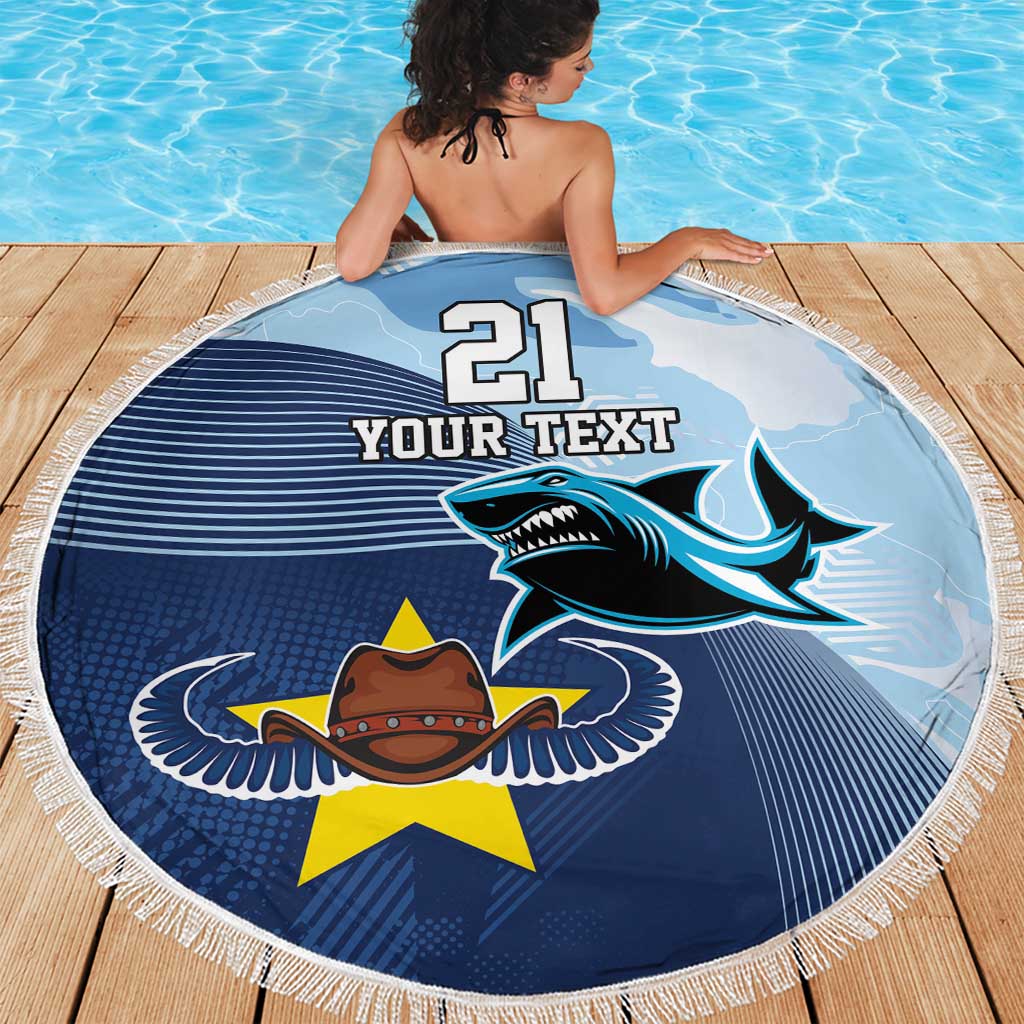Sharks-Cowboys Rugby Custom Beach Blanket Half Dynamic Style