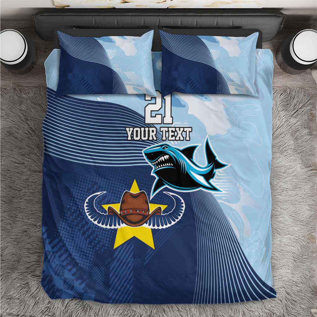 Sharks-Cowboys Rugby Custom Bedding Set Half Dynamic Style