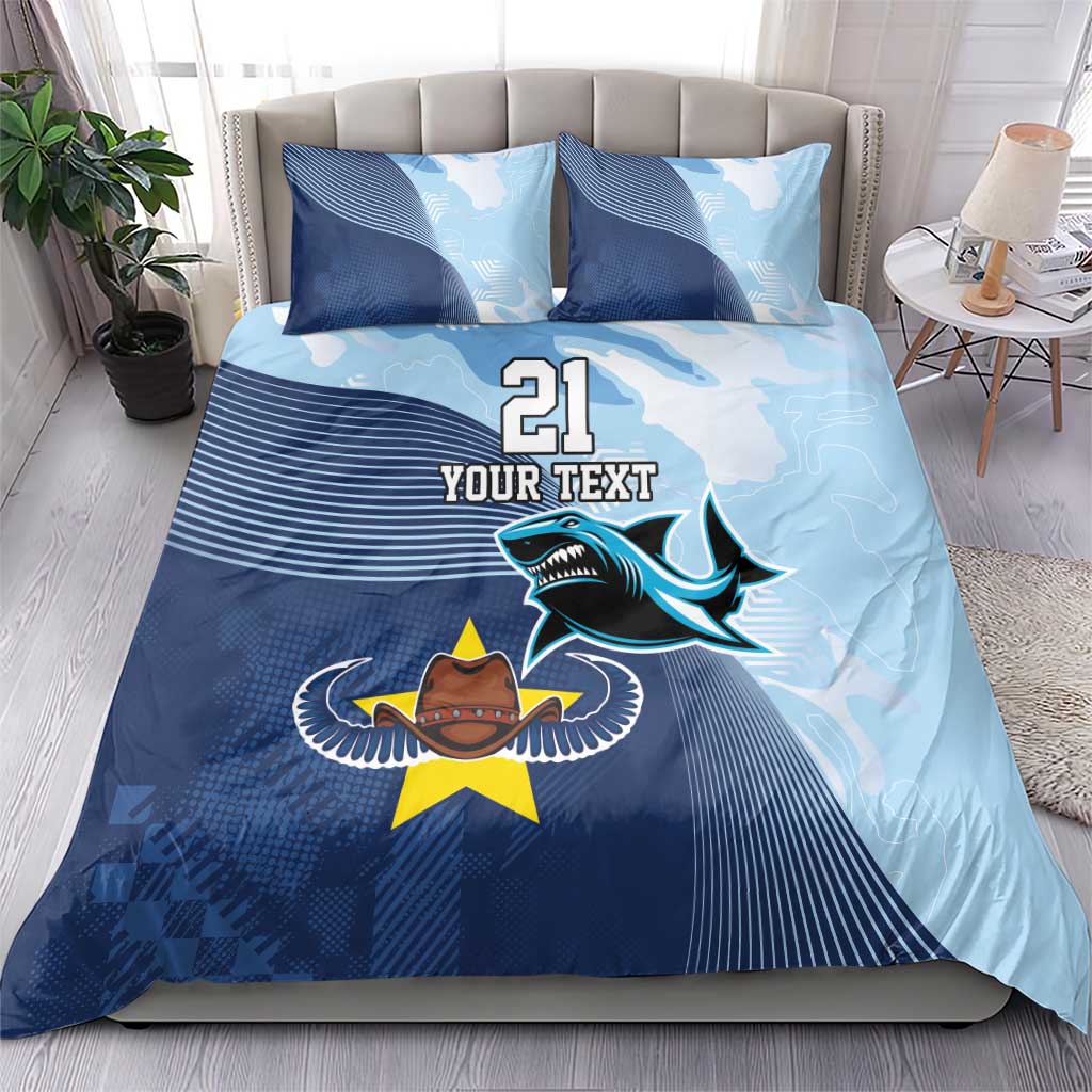 Sharks-Cowboys Rugby Custom Bedding Set Half Dynamic Style