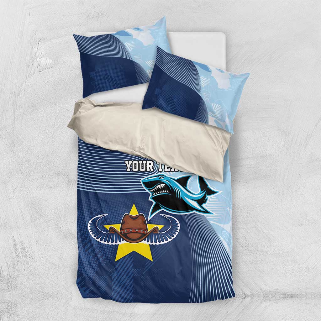 Sharks-Cowboys Rugby Custom Bedding Set Half Dynamic Style