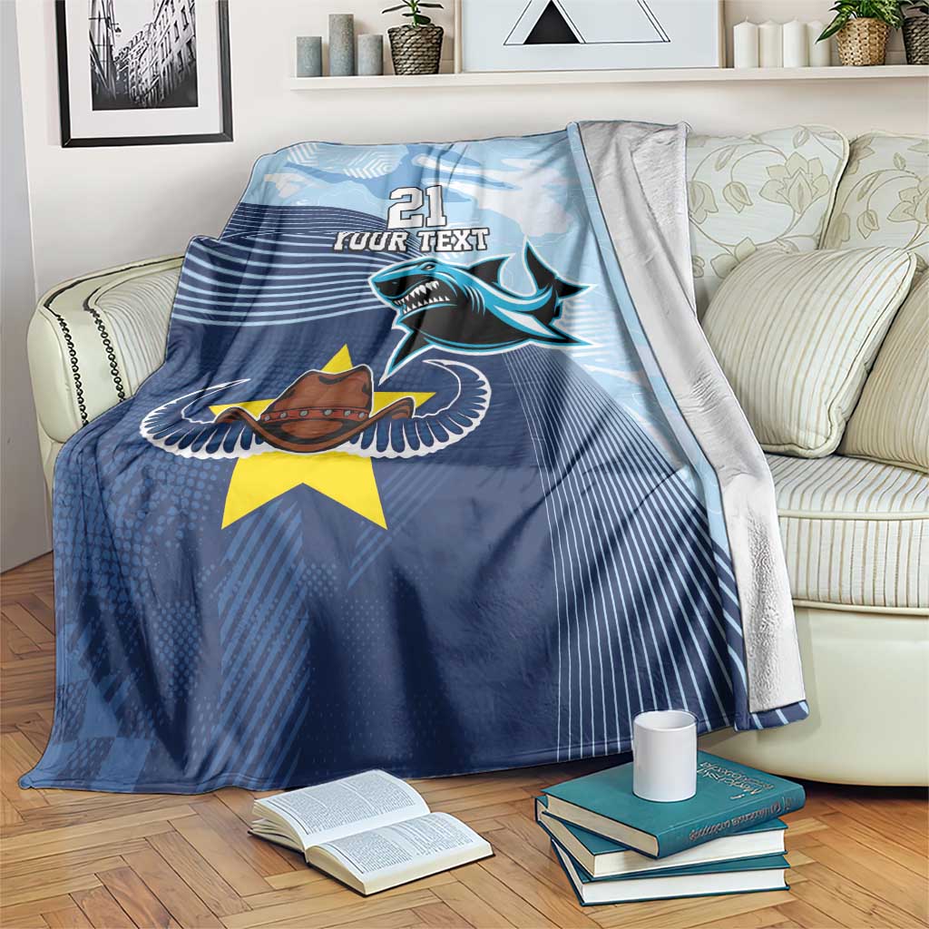 Sharks-Cowboys Rugby Custom Blanket Half Dynamic Style