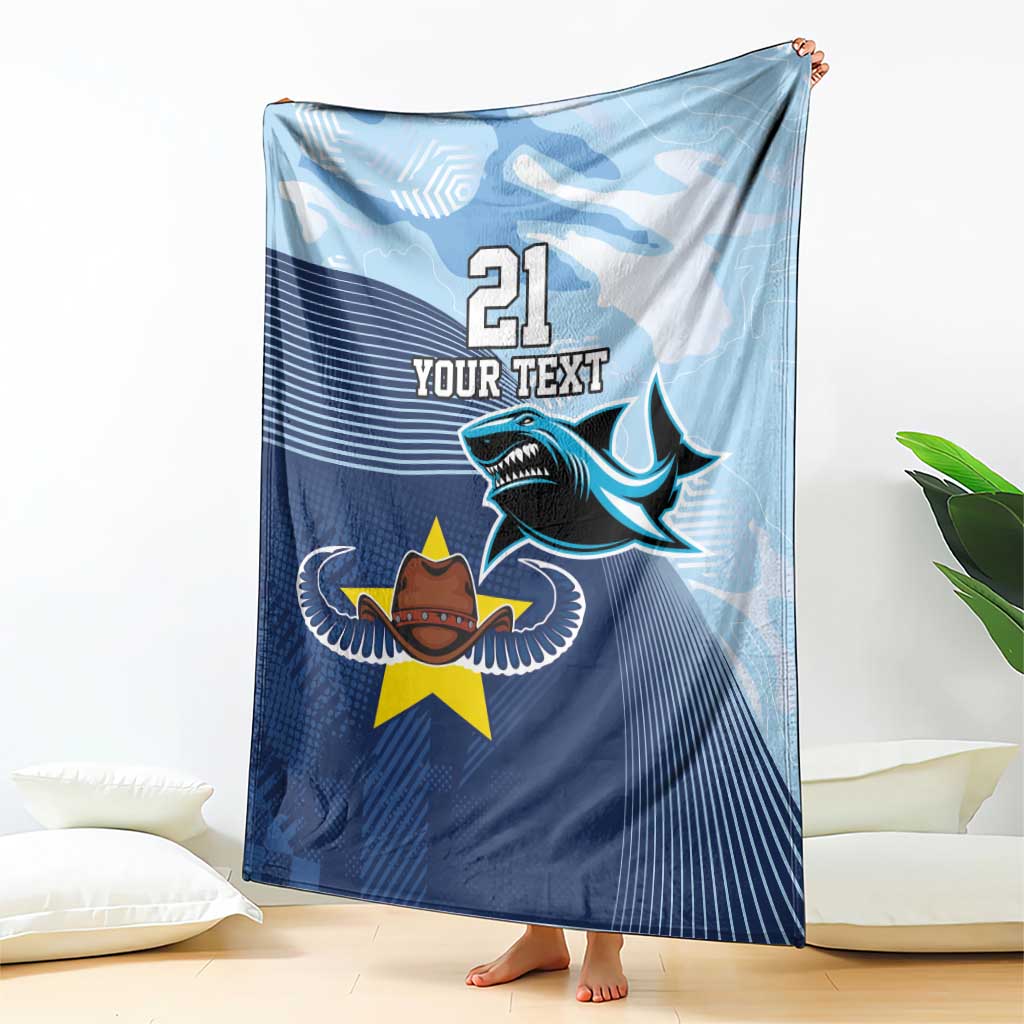 Sharks-Cowboys Rugby Custom Blanket Half Dynamic Style