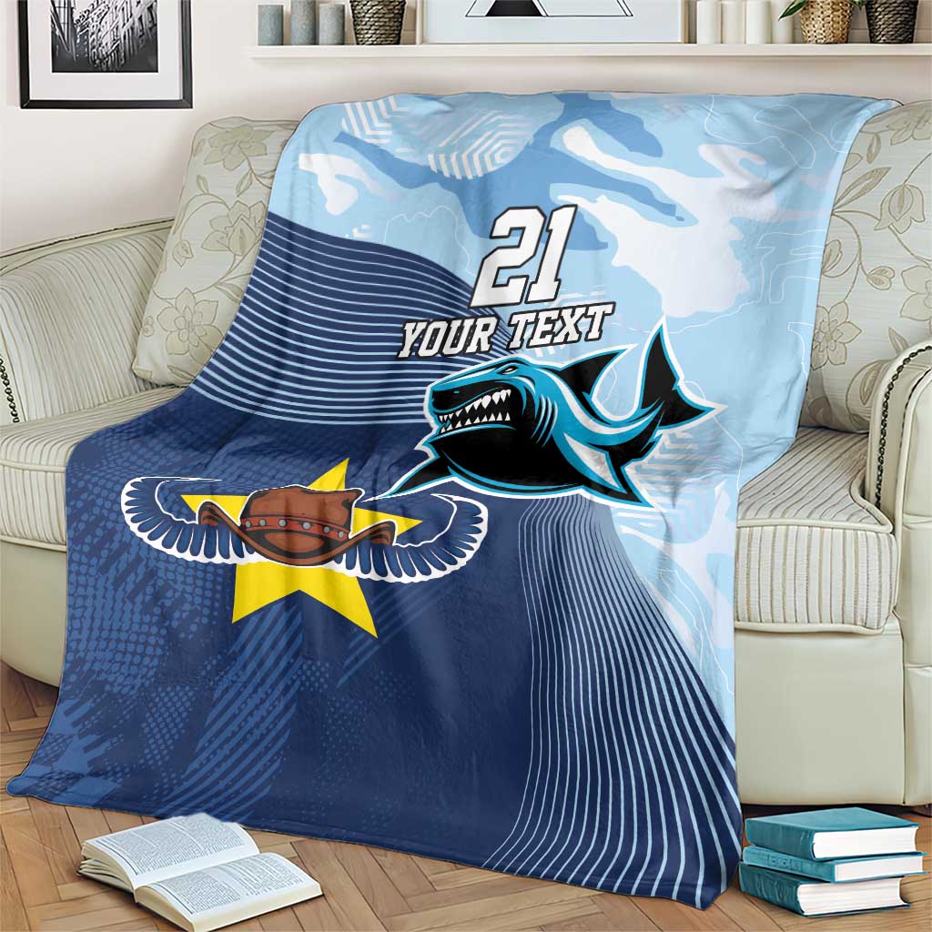 Sharks-Cowboys Rugby Custom Blanket Half Dynamic Style