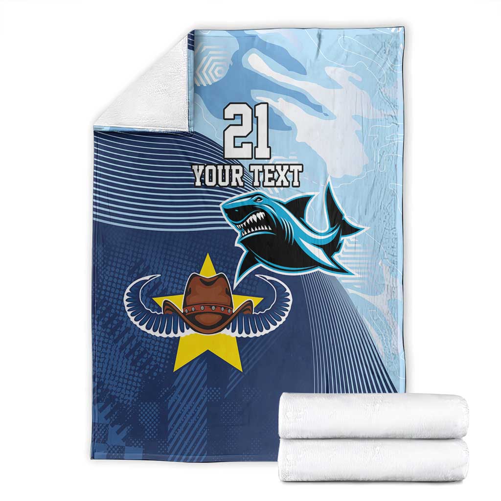 Sharks-Cowboys Rugby Custom Blanket Half Dynamic Style