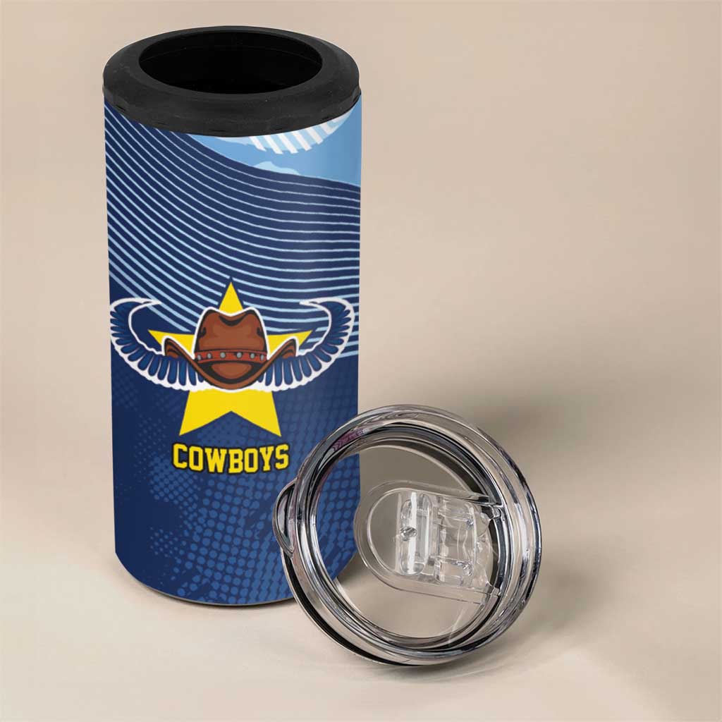 Sharks-Cowboys Rugby Custom 4 in 1 Can Cooler Tumbler Half Dynamic Style